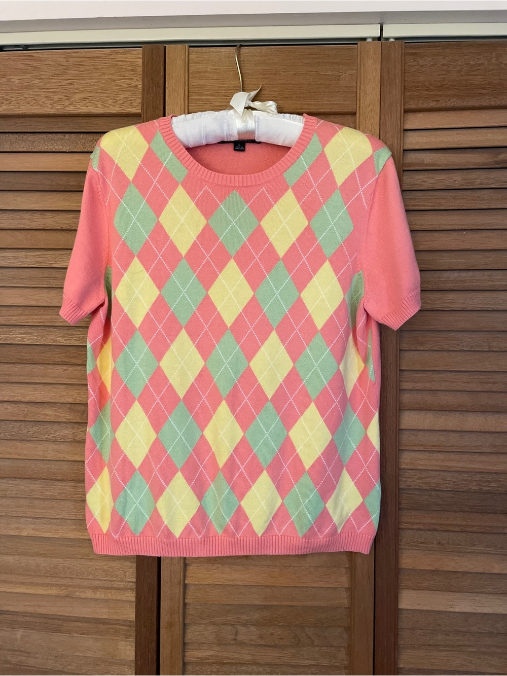 Brooks Brothers Argyle Short-Sleeve Sweater